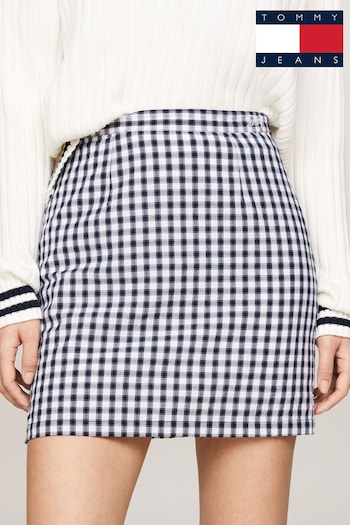 Tommy Bag Jeans Mini Gingham White Skirt (N99882) | £65