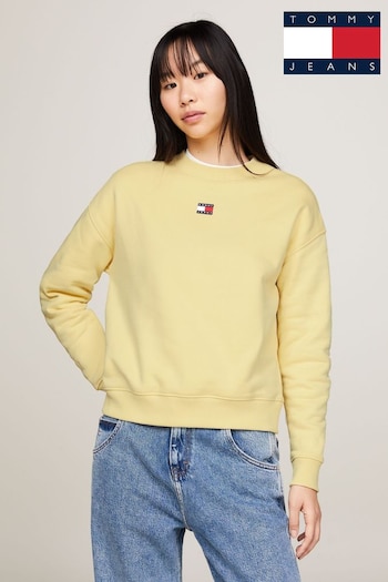 Tommy Jeans Yellow Boxy Badge Sweatshirt (N99892) | £70