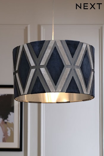 Navy Blue Geo Easy Fit  Lamp Shade (NC3332) | £45