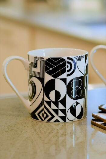 Navigate Black Monochrome Ceramic Mug In A Gift Box (NT9520) | £10