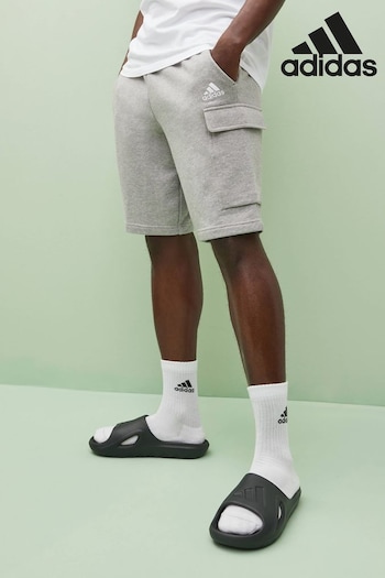 adidas Light Grey Essentials French Terry Cargo Shorts (NZ4876) | £33