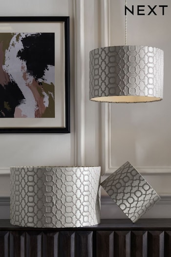 Silver Geo Easy Fit  Lamp Shade (NZ5631) | £22 - £35