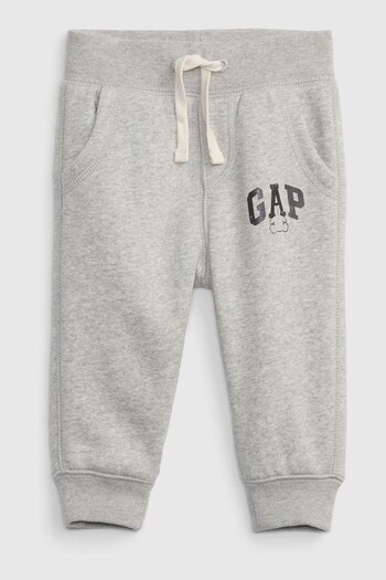 Gap Grey Print Logo Fleece Joggers - Baby (P20228) | £15