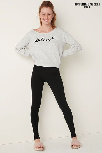 Victoria's Secret PINK Pure Black Cotton Mid Rise Full Length Legging (P22145) | £36