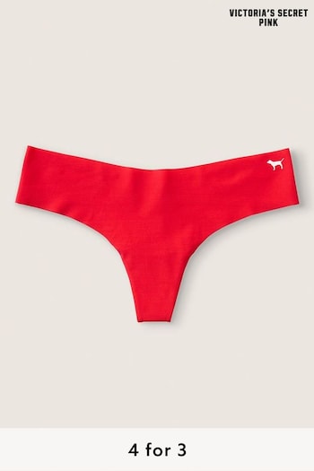 Victoria's Secret PINK Red Pepper Red Thong Smooth No Show Knickers (P22159) | £9