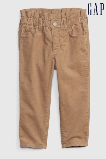 Gap Brown Elasticaed Waist Corduroy detachable-pouch Trousers (P22651) | £25