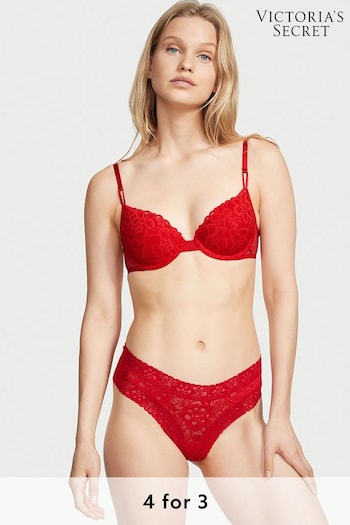 Victoria's Secret Lipstick Red Cheeky Lace Knickers (P22867) | £9