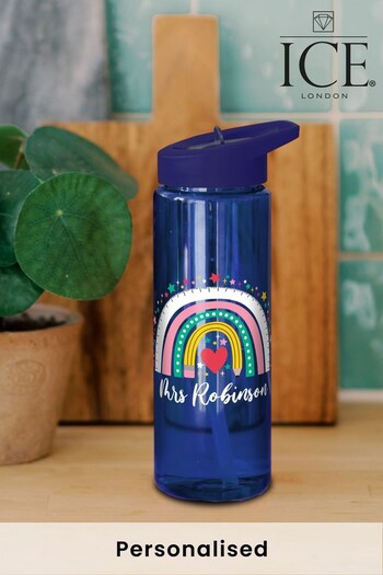 Personalised School Rainbow Water Bottle - Blue by ICE London (P26082) | £15