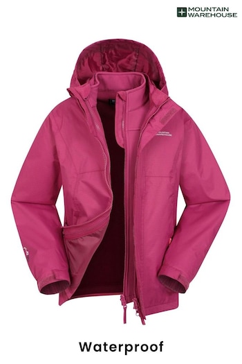 Mountain Warehouse Pink Bracken Kids Waterproof 3 In 1 Jacket (P26135) | £64