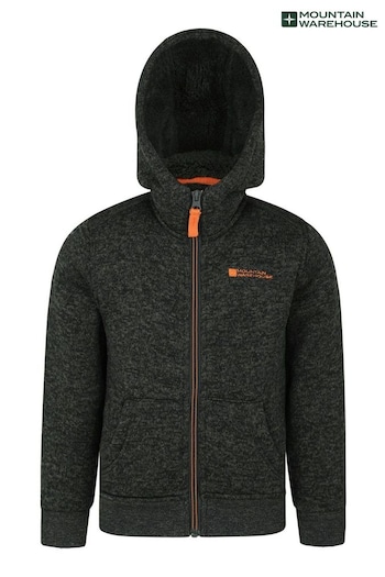 Mountain Warehouse Green Nevis Sherpa Lined Kids Hoodie (P26140) | £32