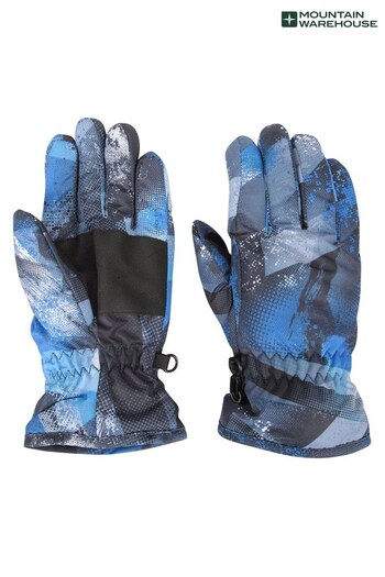 Mountain Warehouse Grey Printed Kids Waterproof Ski Gloves (P26142) | £14