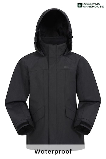 Mountain Warehouse Black Black Solar Kids Waterproof Jacket (P26542) | £32