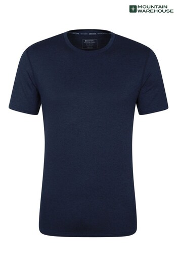 Mountain Warehouse Light Blue Echo Melange Mens Recycled T-Shirt (P26782) | £24