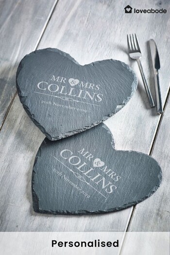 Personalised Heart Slate by Loveabode (P26989) | £20