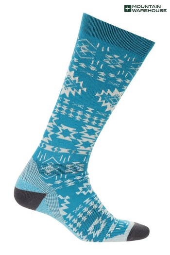 Mountain Warehouse Blue Polar Patterned Womens Technical Ski Socks (P27345) | £16