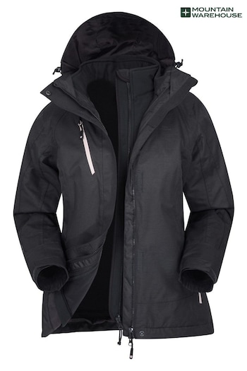 Mountain Warehouse Black Bracken Melange Womens 3 in 1 Waterproof and Breathable Jacket (P27367) | £160
