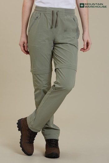 Mountain Warehouse Khaki Explorer Womens Zip-Off Convertible Walking Trousers (P27434) | £53