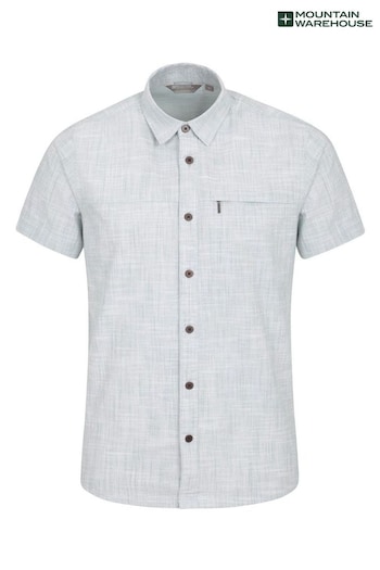 Mountain Warehouse Blue Coconut Slub Texture 100% Cotton Mens Shirt g (P27695) | £29