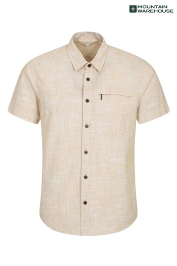Mountain Warehouse Yellow Coconut Slub Texture 100% Cotton Mens Shirt g (P27701) | £29