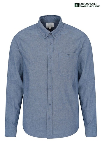 Mountain Warehouse Blue Driftwood Mens Organic Chambray Shirt (P27719) | £32