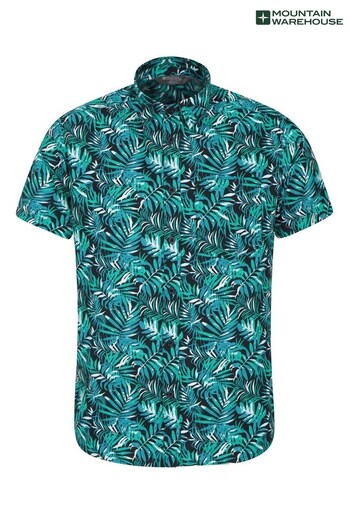 Mountain Warehouse Blue Tropical Printed Mens Short Sleeved Shirt (P27728) | £30