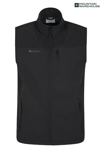 Mountain Warehouse Black Grasmere Mens Water Resistant, Fleece Lined Gilet (P27744) | £40