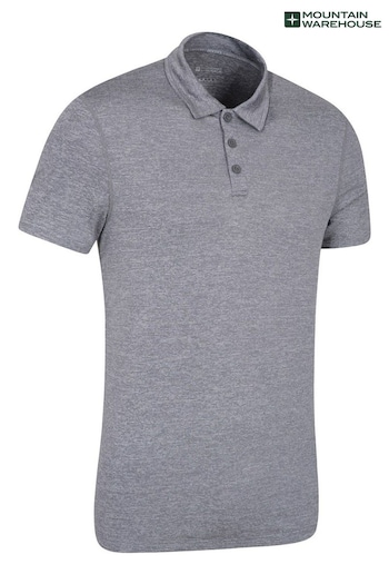 Mountain Warehouse Grey Deuce IsoCool Mens Breathable UV Polo Shirt (P27748) | £21