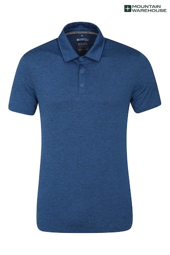 Mountain Warehouse Blue Deuce IsoCool Mens Breathable UV Polo Shirt (P27751) | £21