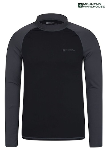 Mountain Warehouse Black Mens Long Sleeve Rash Vest (P27786) | £26