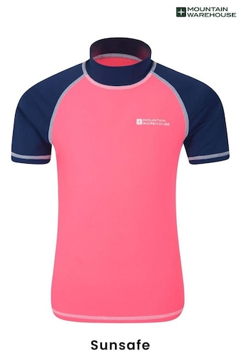 Mountain Warehouse Fuschia Pink Short Sleeved Kids Rash Vest (P28025) | £21
