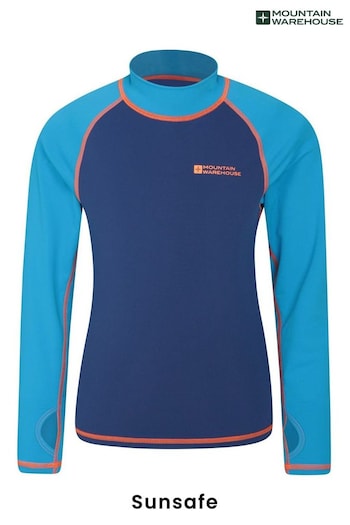 Mountain Warehouse Blue Kids Long Sleeved Rash Vest (P28027) | £23