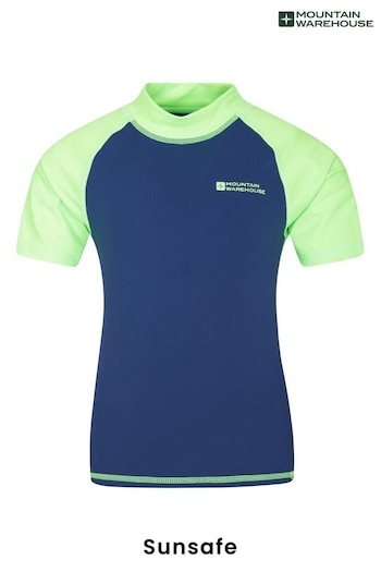 Mountain Warehouse Bright Green Short Sleeved Kids Rash Vest (P28047) | £10.50