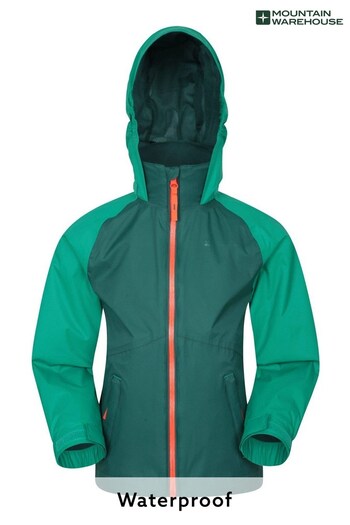 Mountain Warehouse Khaki Torrent II Kids Waterproof Outdoor Jacket (P28168) | £35