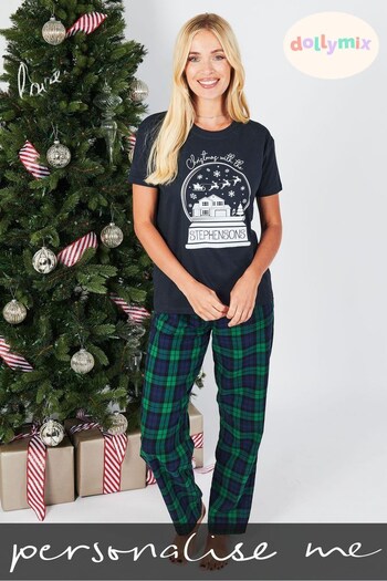 Personalised Womens Matching Family Christmas Pyjamas by Dollymix (P28760) | £30