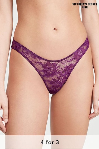 Victoria's Secret Grape Soda Purple Lace Cheeky Shine Strap Knickers (P29026) | £20