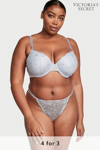 Victoria's Secret Flint Grey Constellation Embroidery Thong Lace Knickers (P29584) | £9