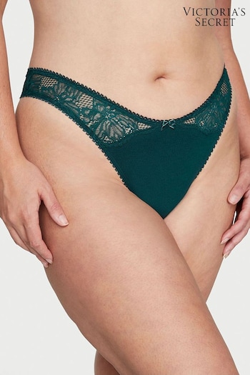 Victoria's Secret Black Ivy Green Smooth Thong Knickers (P29871) | £9