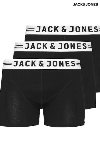 Jack & Jones Black and White Logo 3 Pack Trunks (P29901) | £26