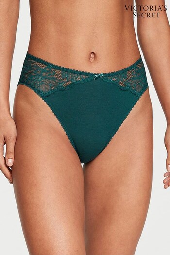 Victoria's Secret Black Ivy Green Smooth Hipster Stretch Cotton Knickers (P30012) | £9