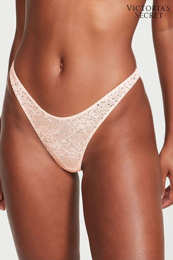 Victoria's Secret Purest Pink Sugar Coated Embellishment Thong Knickers (P30020) | £35