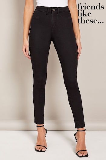 logo print straight-fit jeans Black Petite High Waisted Jeggings (P31109) | £26