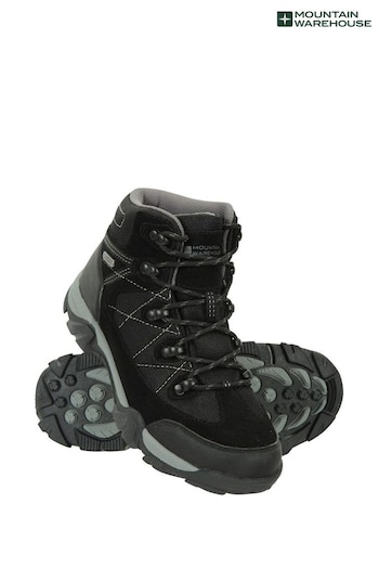 Mountain Warehouse Black Trail Waterproof Kids Walking neon Boots (P31256) | £54