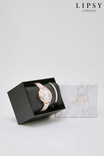 Lipsy Nude Gift Set Floral Watch (P31495) | £45