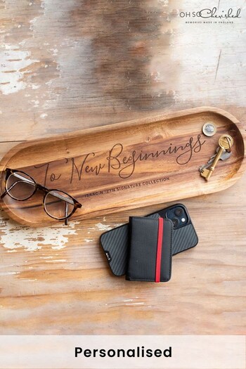 Personalised Wooden Concierge Tray by Oh So Cherished (P32268) | £36