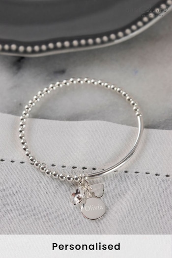 Personalised Sterling Silver Stretch Bracelet by Oh So Cherished (P32281) | £40