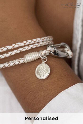 Personalised Saint Christopher Wristband by Oh So Cherished (P32291) | £36