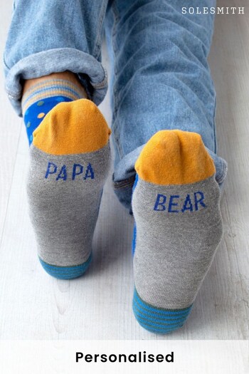 Papa Bear Patterned Slogan Socks by Solesmith (P32800) | £9