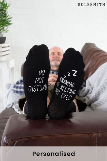 Personalised Grandad Resting Eyes Socks by Solesmith (P32802) | £16