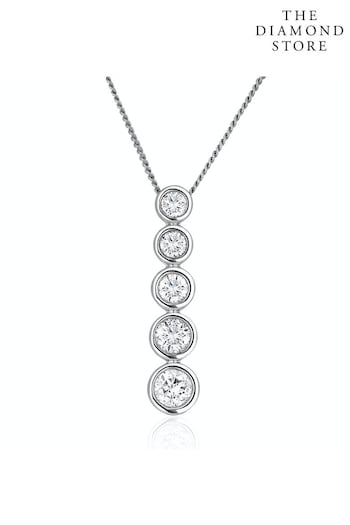The Diamond Store White Lab Diamond Life Journey Necklace 0.50ct H/Si in 9K White Gold (P34026) | £485