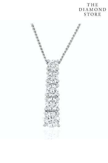 The Diamond Store White Lab Diamond Life Journey Pendant Necklace 0.50ct H/SI in 9K White Gold (P34027) | £465